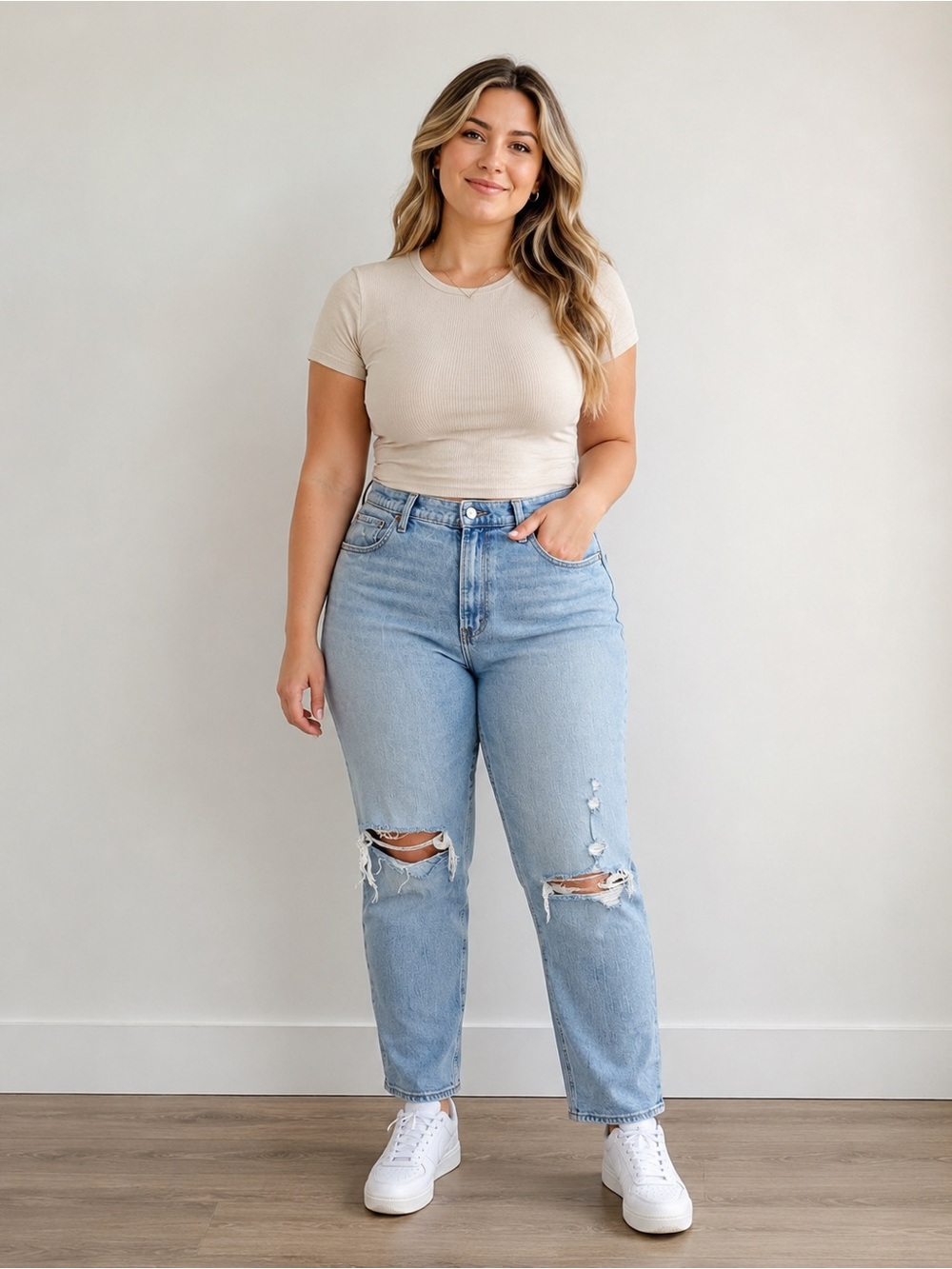 Abercrombie & Fitch Curve Love Ankle Straight Jeans Women’s 29/8R Distressed